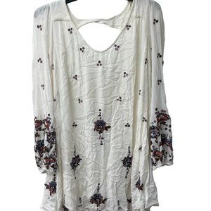 Free People Dress size L, White and Floral patterns
